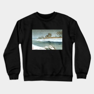 Snow at Koshigaya by Kawase Hasui Crewneck Sweatshirt